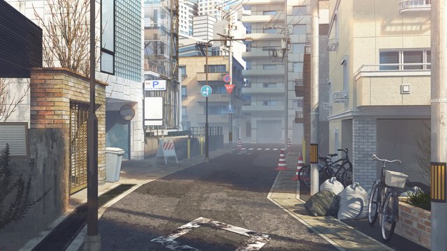 ブルーガラスの高層ビル前